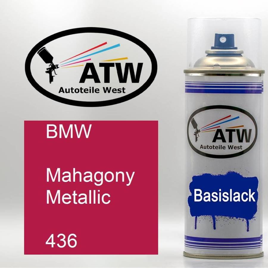 BMW, Mahagony Metallic, 436: 400ml Sprühdose, von ATW Autoteile West.